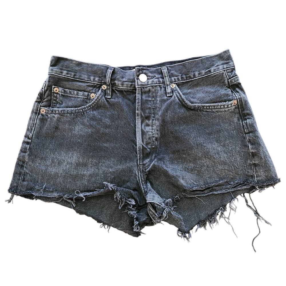 AGOLDE Parker Black Button Fly Shorts Size 26